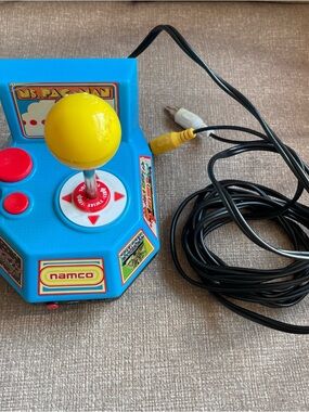 Blue Ms. Pac-Man Retro Arcade Joystick TV Video Game with Yellow Ball Top